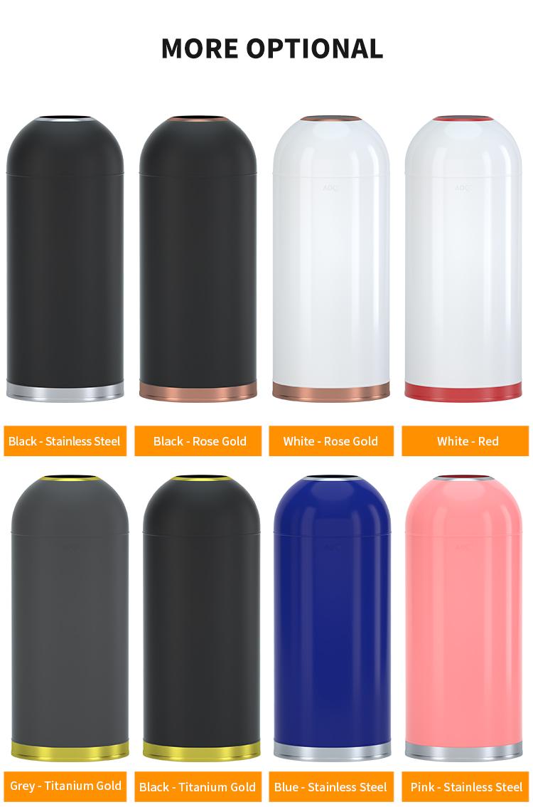 Bullet Shape Metal Trash Can Large Inner Bucket 25L 35L 48L 58L Multiple Colors Free Custom Pattern Printing for Hotels Catering Stores Shopping Malls Kitchens Commercial Household Use