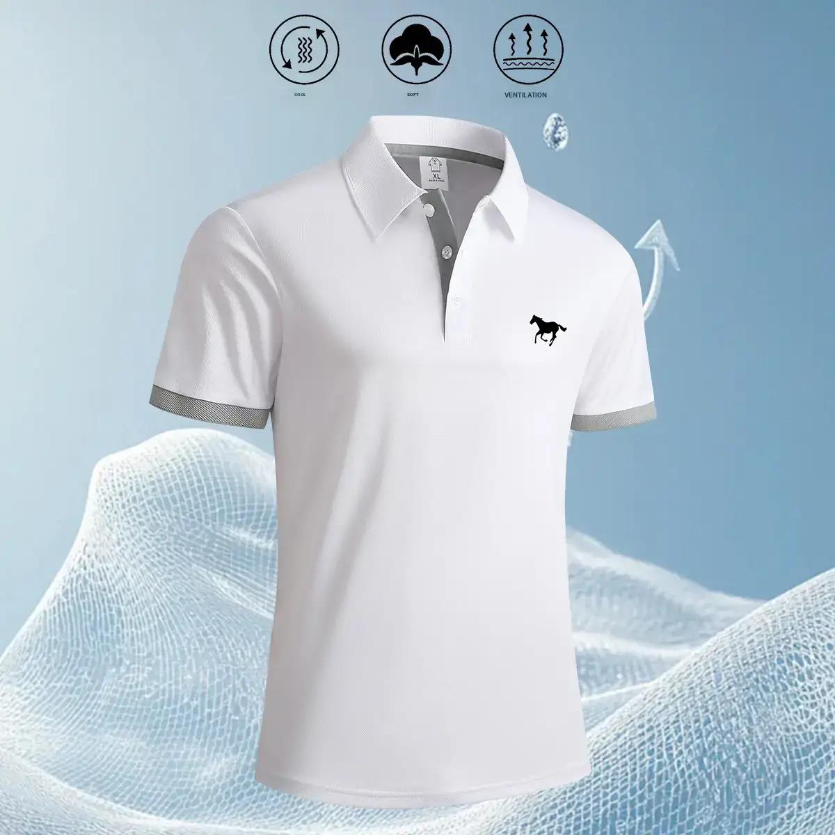 5 Pack men's business and leisure POLO shirts, golf shirts, lapel T shirts, the fabric is slightly elastic, soft, comfortable and breathable, suitable for home leisure and outdoor sports, daily matching, gifts for men Athletic Outfits Athletic Activewear