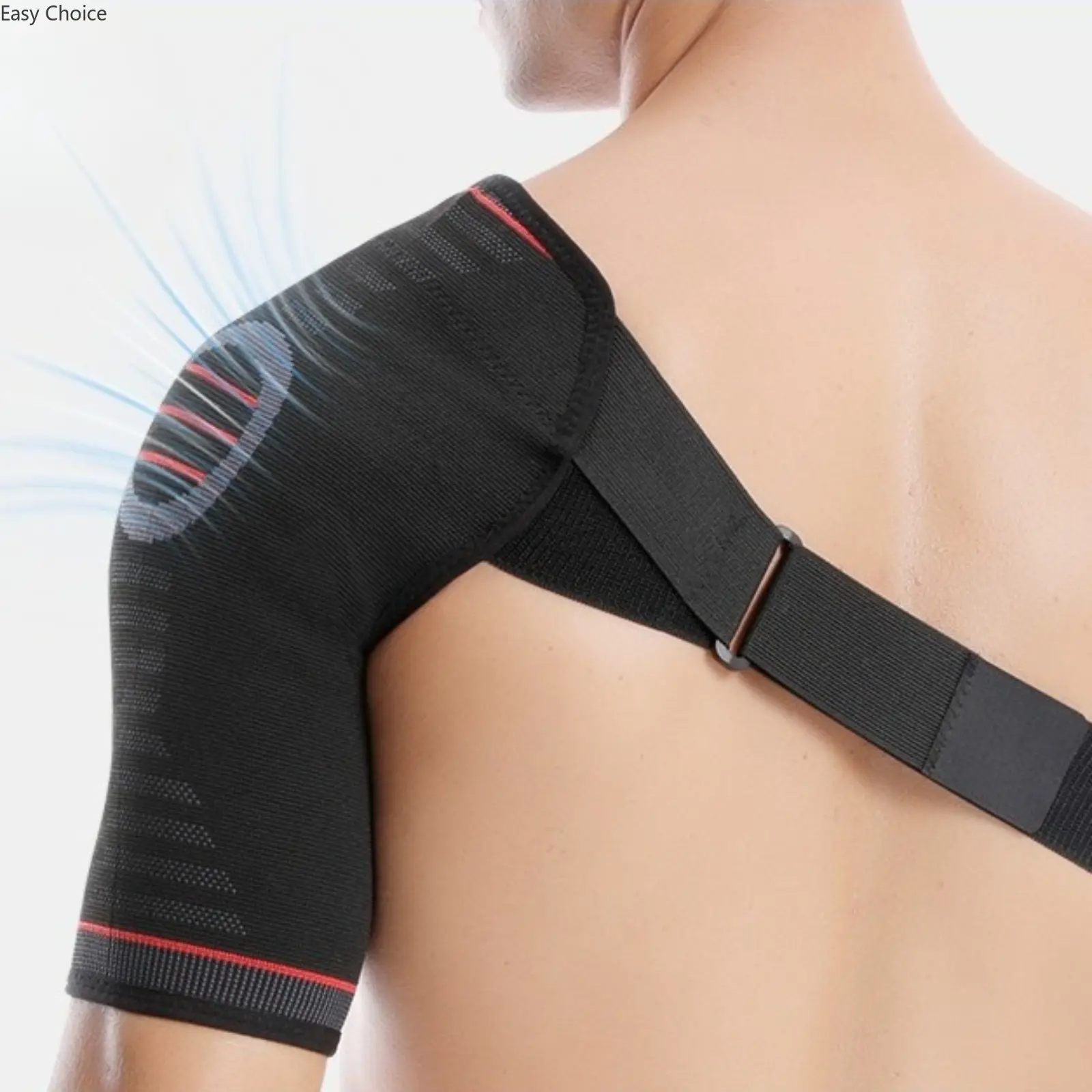 Adjustable Compression Shoulder Support Brace for Adults, Sports Shoulder Stabilizer Strap for Weightlifting Strength Training, Injury Strain Prevention, Men’s Breathable Shoulder Protective Gear