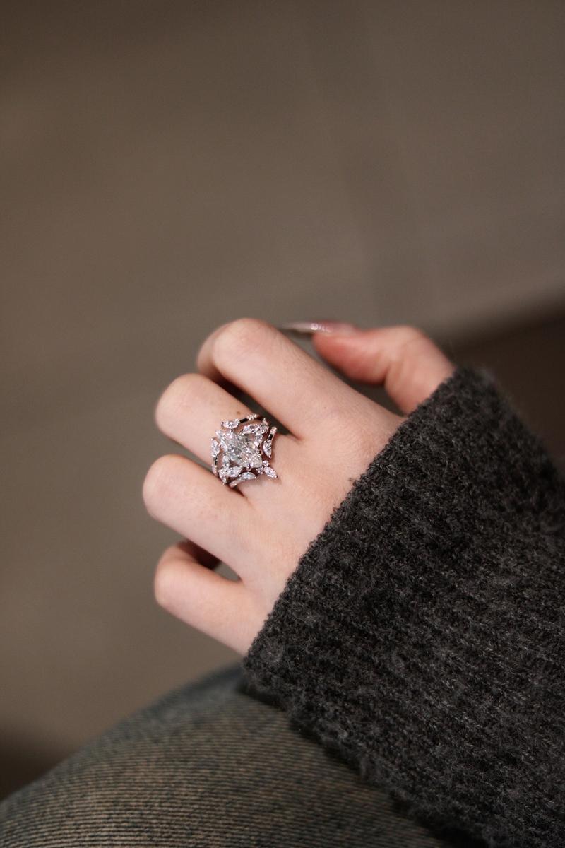 【#344 Bridal Ring】3CT vvs Synthetic Moissanite Marquise Bridal Set Rings in 925 Sterling Silver Gift for her 【#344 Bridal Ring】3CT vvs Synthetic Moissanite Marquise Bridal Set Rings in 925 Sterling Silver Gift for her