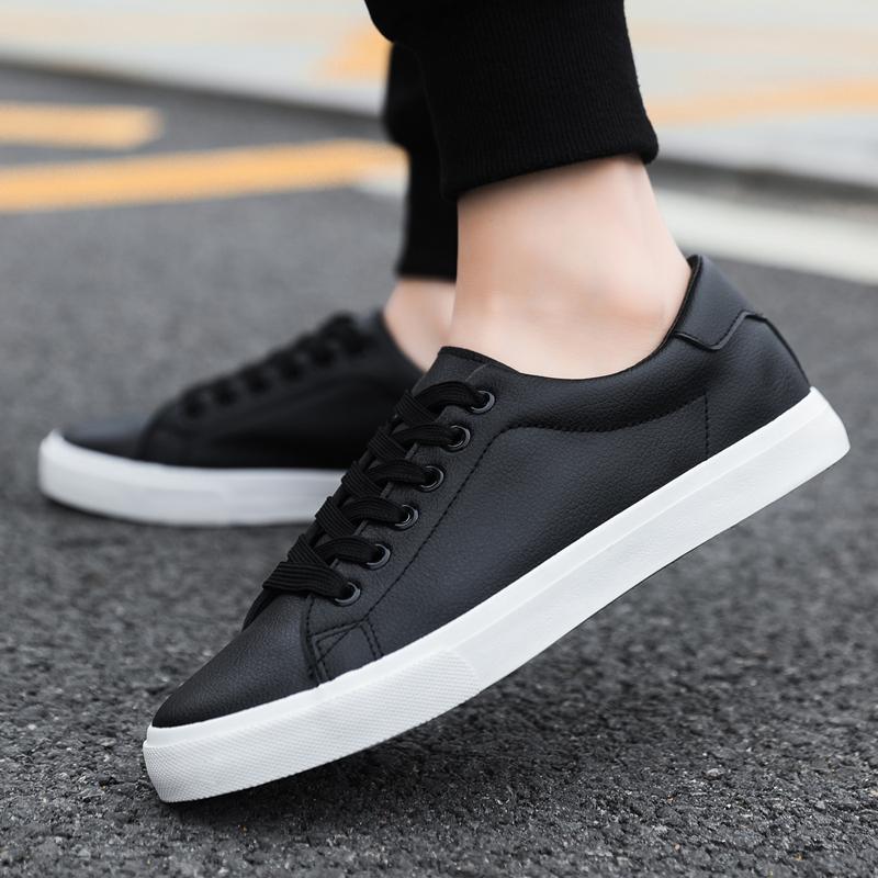 Men's Classic Sneakers, Comfortable Lace-Up Casual Shoes, Sporty Simple Style, Versatile Fashion, Black & White Options Available