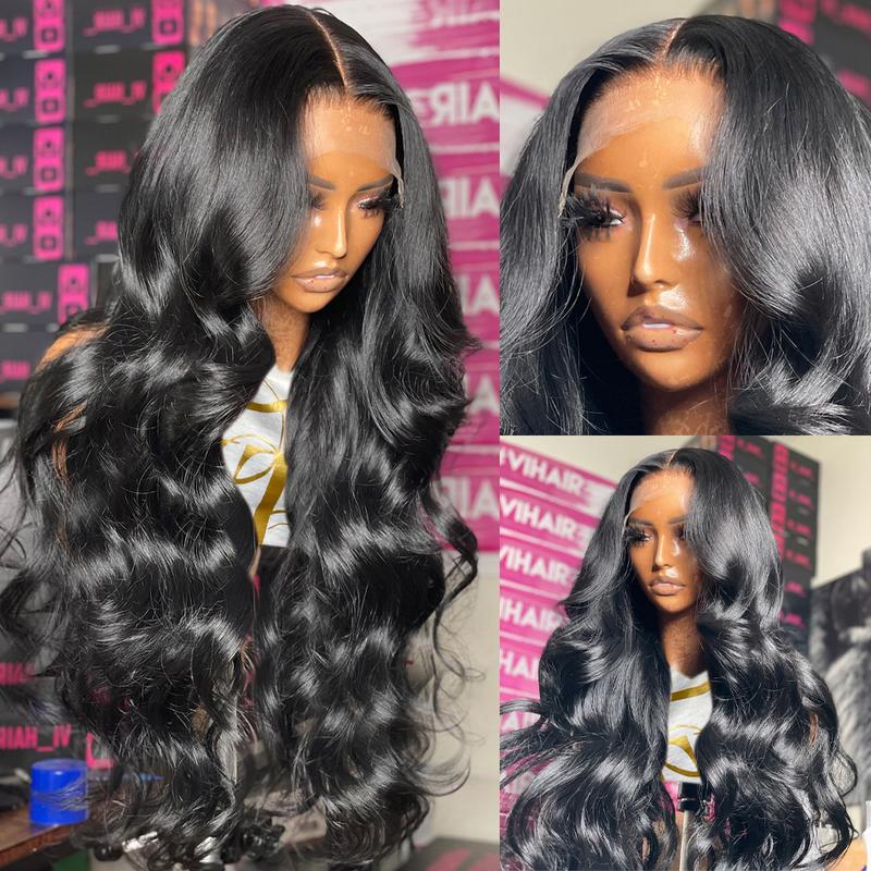 360 Body Wave Lace Front Wigs Human Hair Pre Plucked 13x6 Lace Frontal Wigs Human Hair Hd Transparent Lace Wig for Women With Baby Hair Natural Color