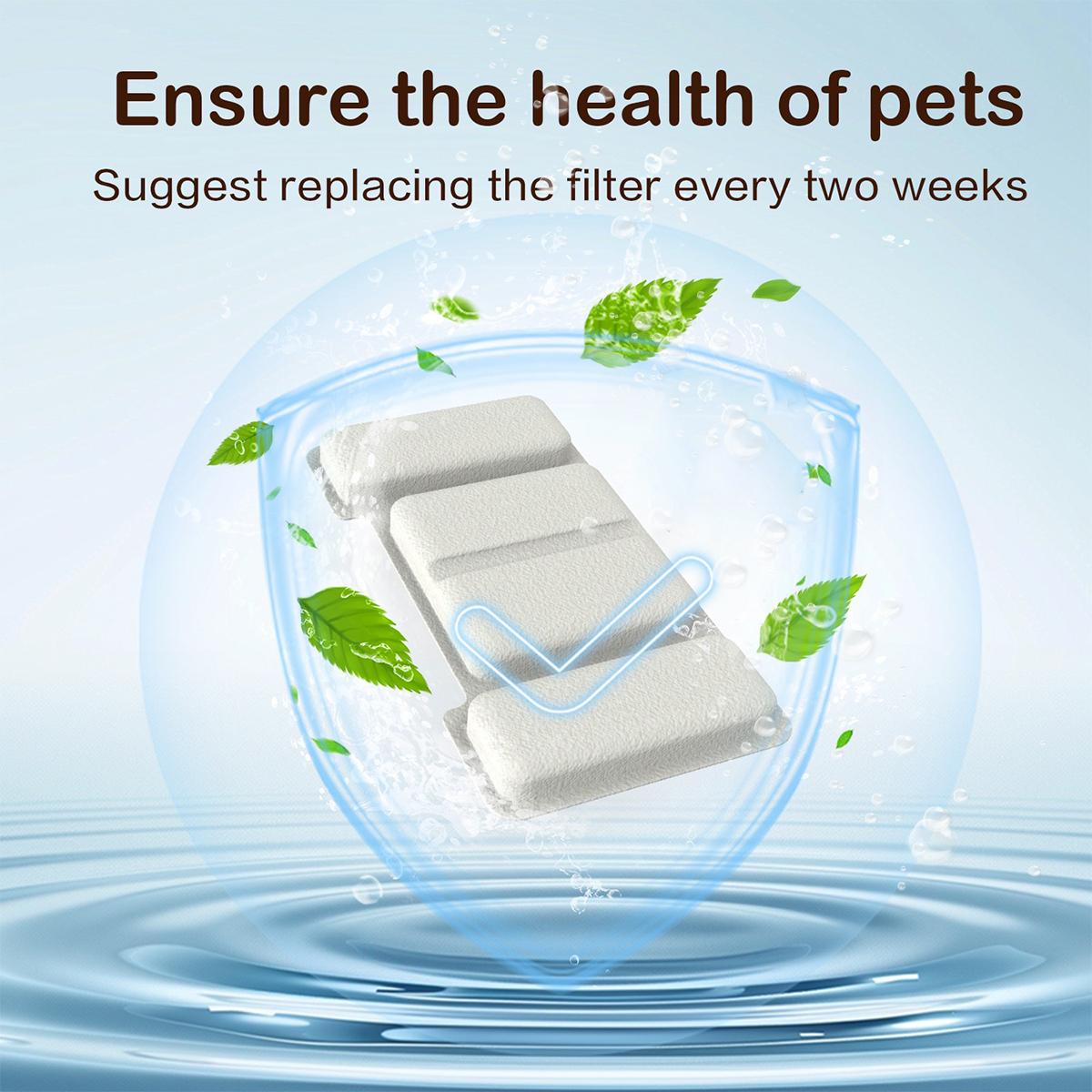 8/16 Pack Cat Water Fountain Filters, Pet Replacement Filters for Stainless Steel 67oz/2L, 108oz/3.2L Faucet-Shaped Pet Water Fountain Dog Water Dispenser