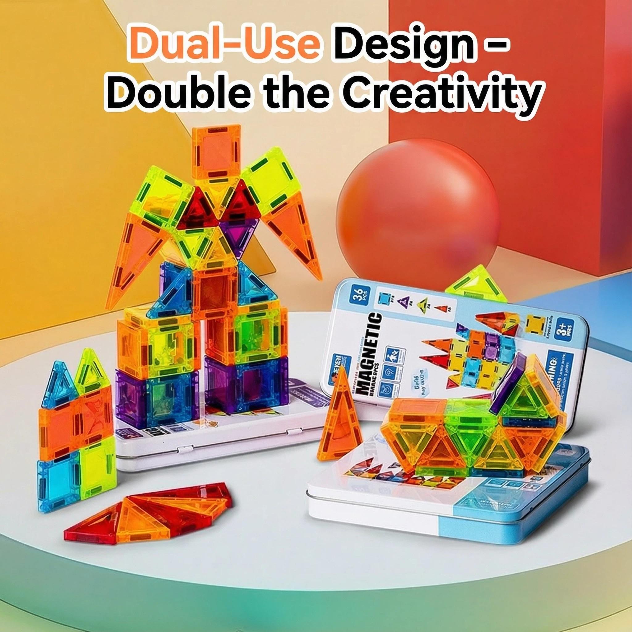 Classic Magnetic Building Blocks Set, Creative Assembly Toy for Kids, Includes Storage Box, Perfect Holiday Birthday Gift