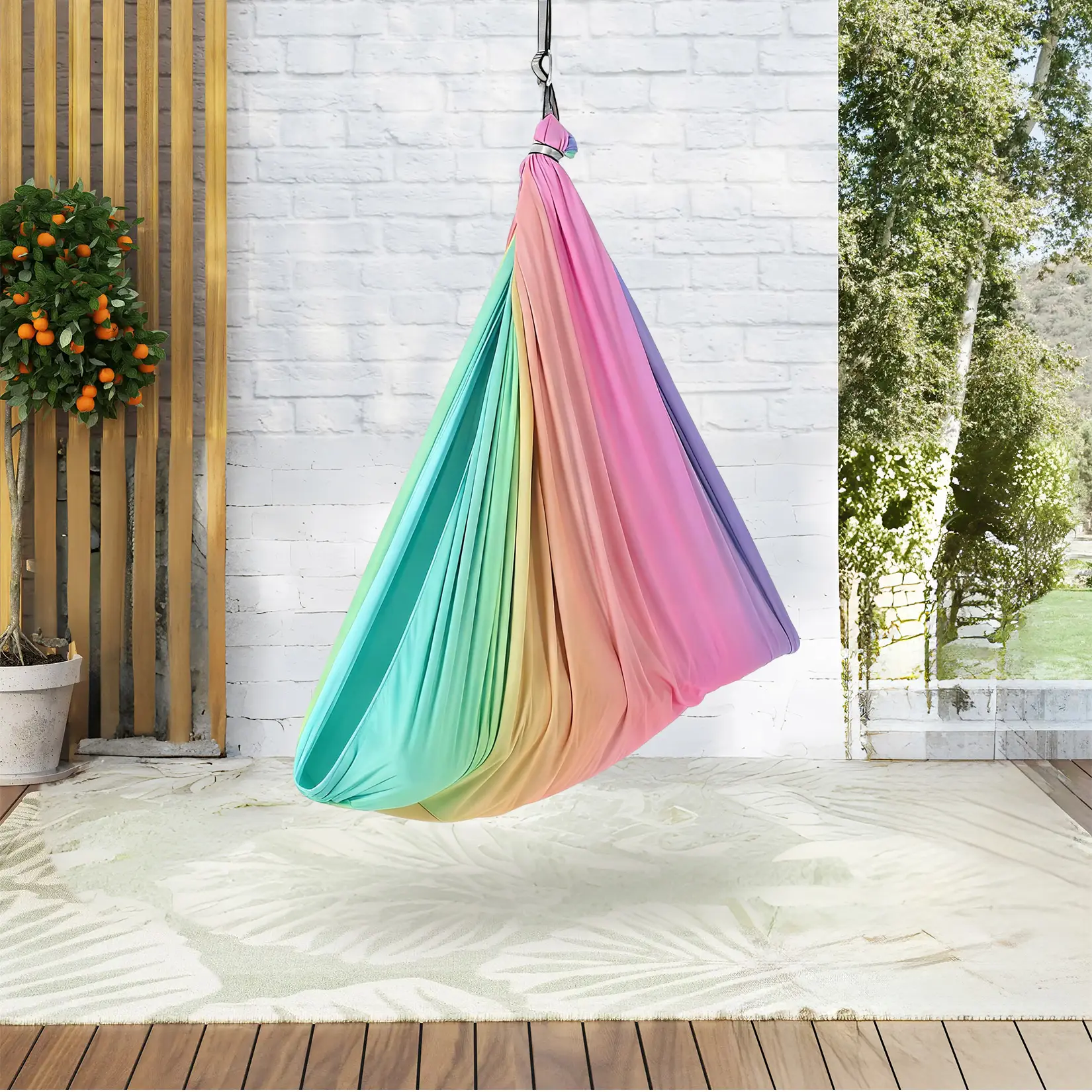 Dual-Layer Sensory Rocking Hammock Chair – Therapy Swing for Autism & ADHD – Indoor/Outdoor Heavy Duty Hammock Rocker – 360° Swivel, Deep Pressure Relief, 300 lbs Support – Size: 1.5x1.4m