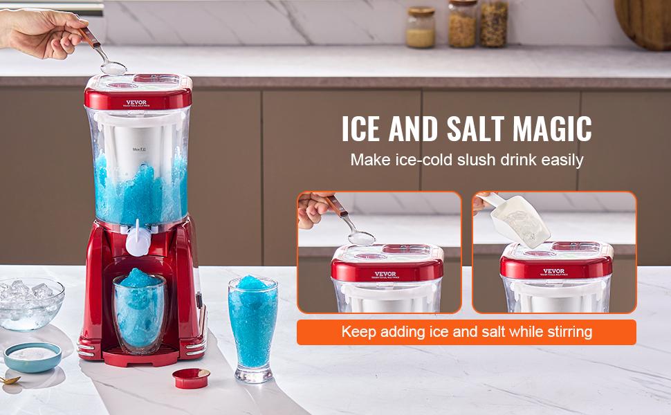VEVOR Slushy Machine for Home, 32oz Tank Home-use Margarita Machine, Smoothie Frozen Drink Maker with Food-grade Materials, Slushie Machine for Home DIY, Kids' Parties, Red
