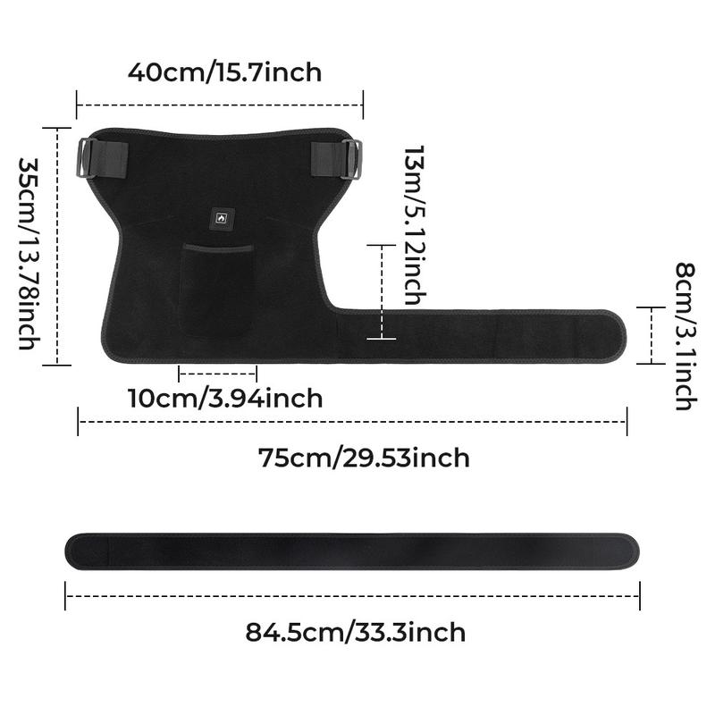 Light Heat Hip & Thigh Wrap, 660nm LED Bulbs, 3 Modes, Hip Heating Pad, Hip Joint Heating Massager, USB Powered（Battery not Include）