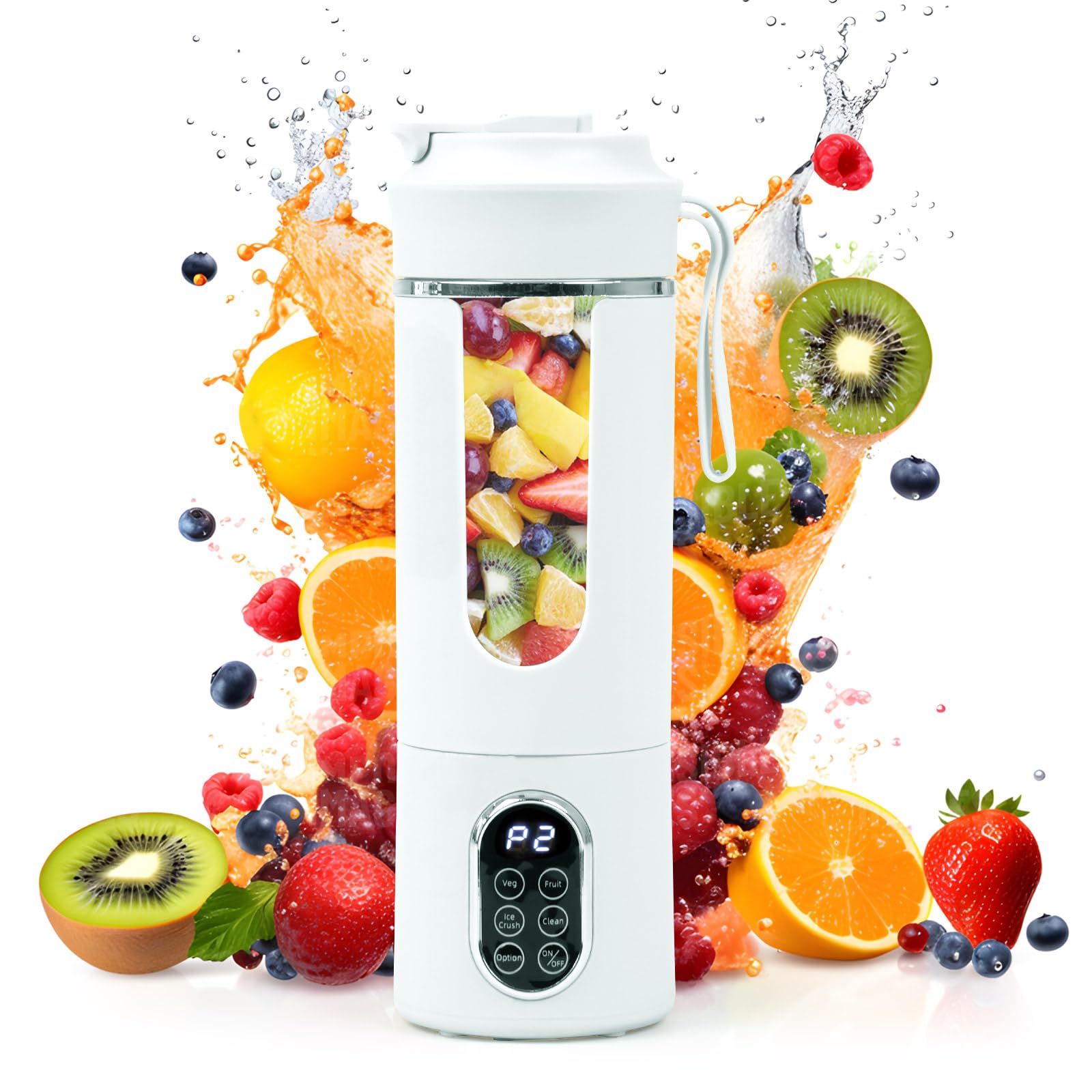 530ML/18oz Portable Blender, Mini Portable Electric USB Juicer, Small Personal Blender for Smoothies and Shakes, With Automatic Cleaning Function, Multi-Purpose and Easy To Use