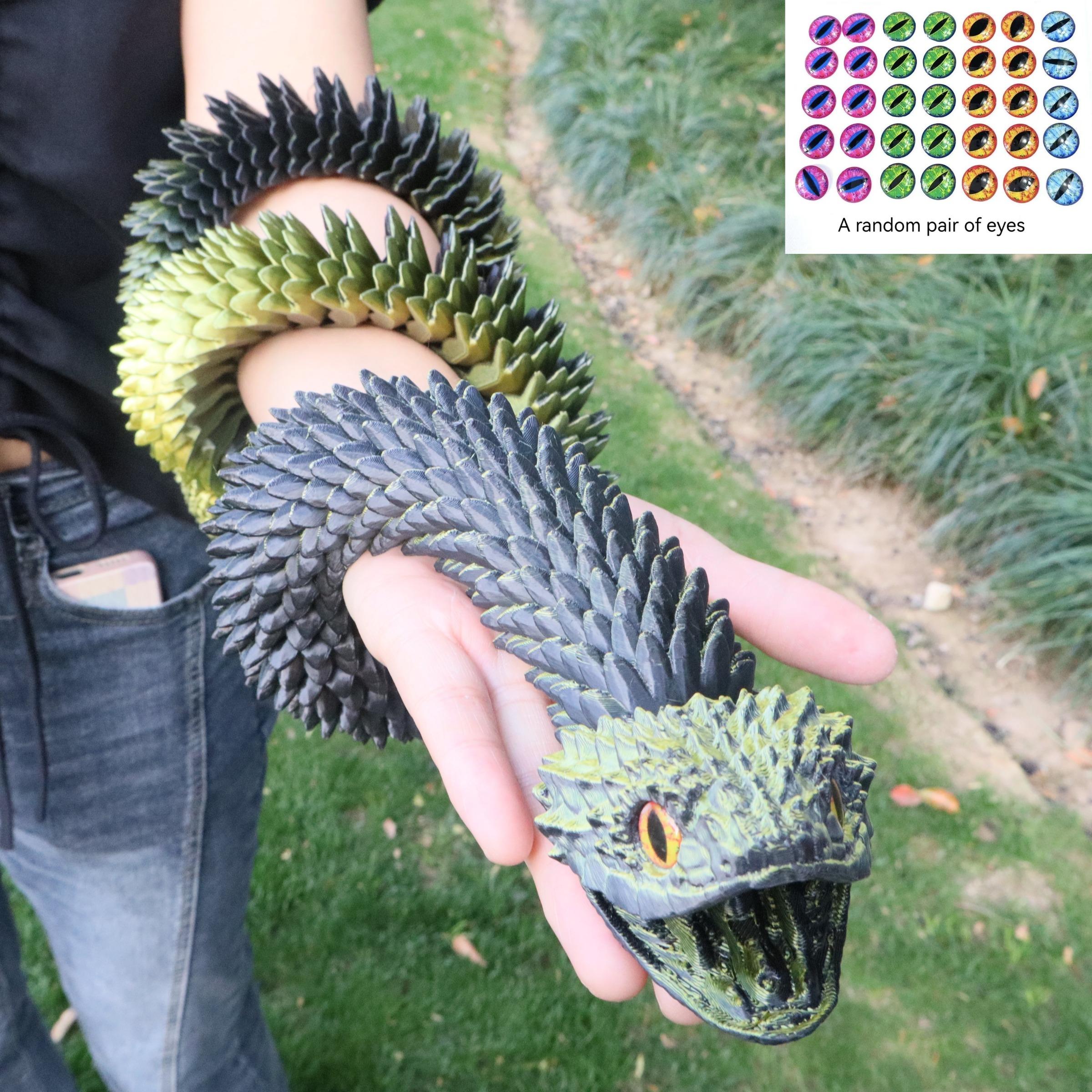 3D Printed Python Model 110cm/43.31inch, Creative Snake Decoration with Realistic Eyes, Home Decor, Creative Modern Decoration, Indoor Outdoor Use, Lifelike Design, Interior Decoration Accessories