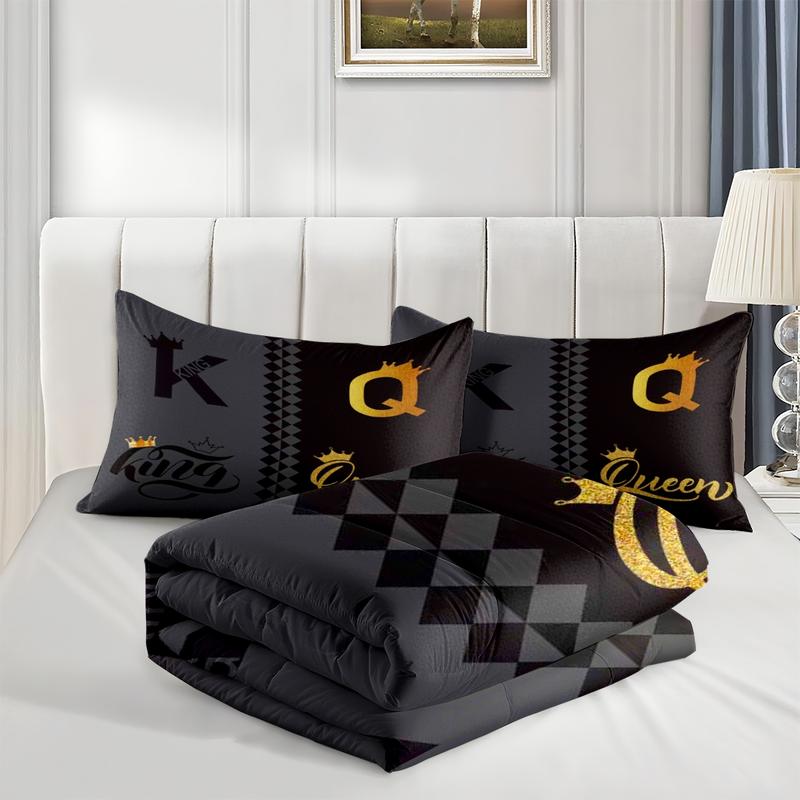 2/3 Pcs Deluxe Bedding Set, King And Queen Crown Printed Quilt Set, Including Comforter And Pillowcase, Shared By The Whole Family, Suitable for All Seasons, Is The Perfect Choice For Bedroom, Dormitory, And Guest Room Bedding Set 2/3 Pcs Deluxe Bedding Set, King And Queen Crown Printed Quilt Set, Including Comforter And Pillowcase, Shared By The Whole Family, Suitable for All Seasons, Is The Perfect Choice For Bedroom, Dormitory, And Guest Room Bedding Set