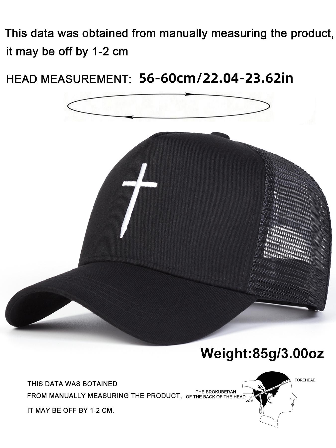 Cross Embroidery Baseball Cap, Casual Outdoor Sports Hat for Men & Women, Adjustable Sun Protection Cap for Daily Wear