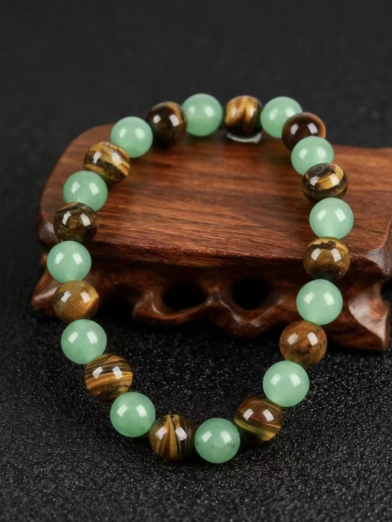 Colorblock Stone Beaded Bracelet, Fashionable Jewelry for Women & Men, Trendy All-match & Exquisite Jewelry for Birthday Gift