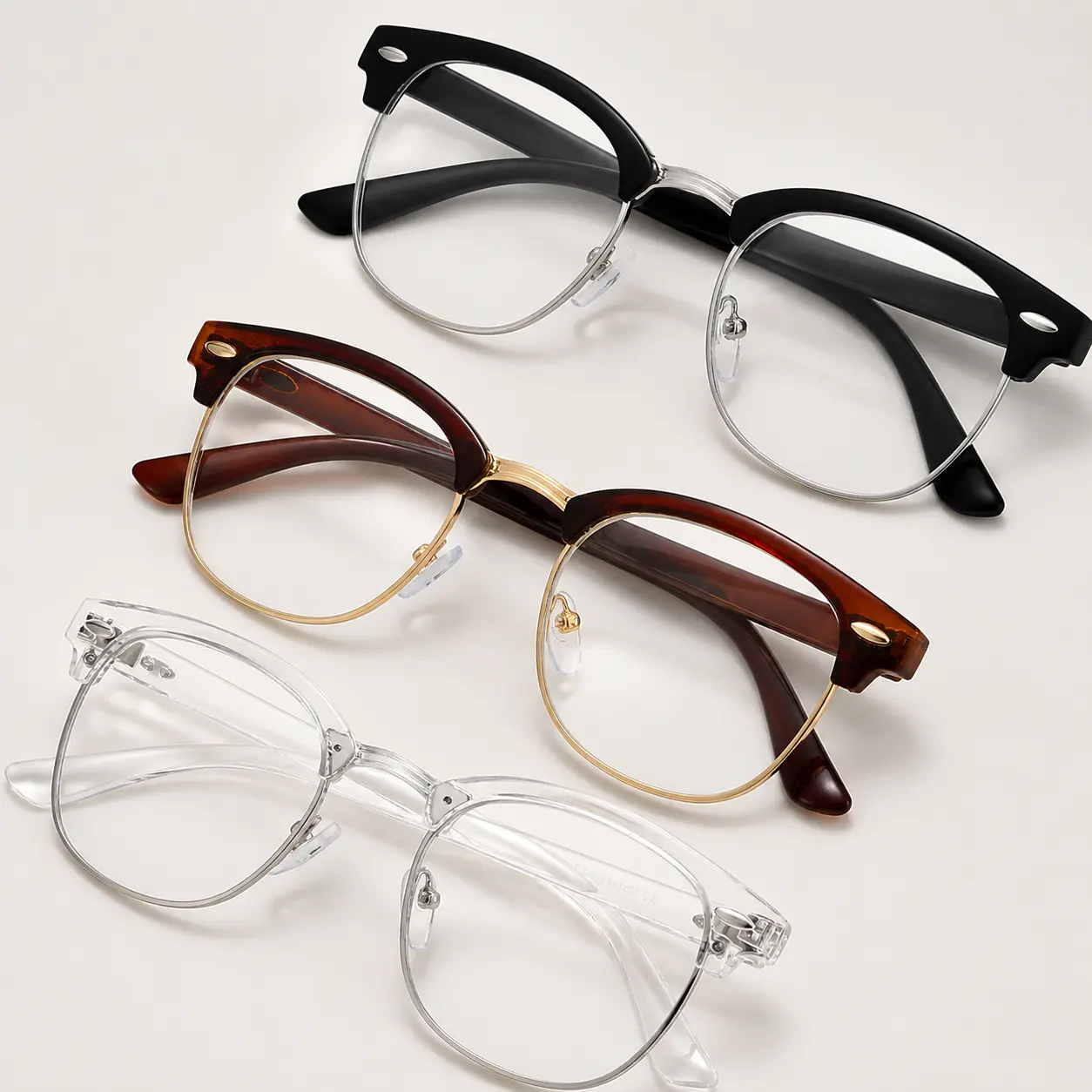 Fashion Blue Light Glasses for Women & Men, Mixed Material Metal Frames, Anti UV Non-Prescription Computer Eyewear, Computer Glasses, Anti Uv Eyeglasses, Accessory Non-Prescription Glasses