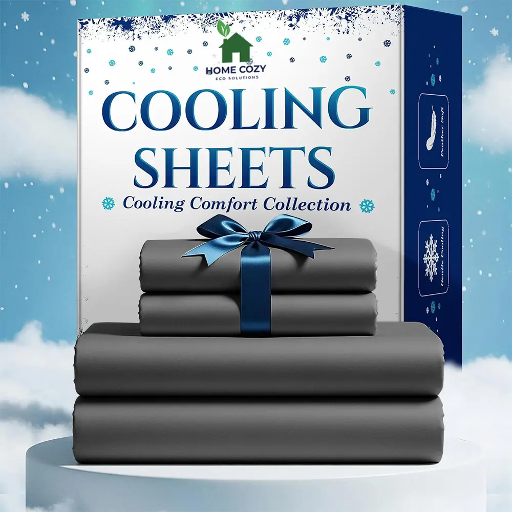 3/4PCS Extra Deep Pocket Bamboo Sheets Sets- Breathable & Cooling Bamboo Blended Bed Sheets-Sheet & Pillowcase Set, - Hotel Luxury Bed Sheet Set - Soft, Wrinkle Free & Comfy - Deep Pocket Twin/Full/Queen/King Sheet Sets