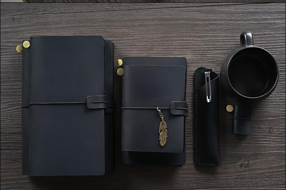 100% Genuine Leather Journal Refillable Travel Notebook Retro DIY Handmade Diary Sketchbook School Office Gift Customized