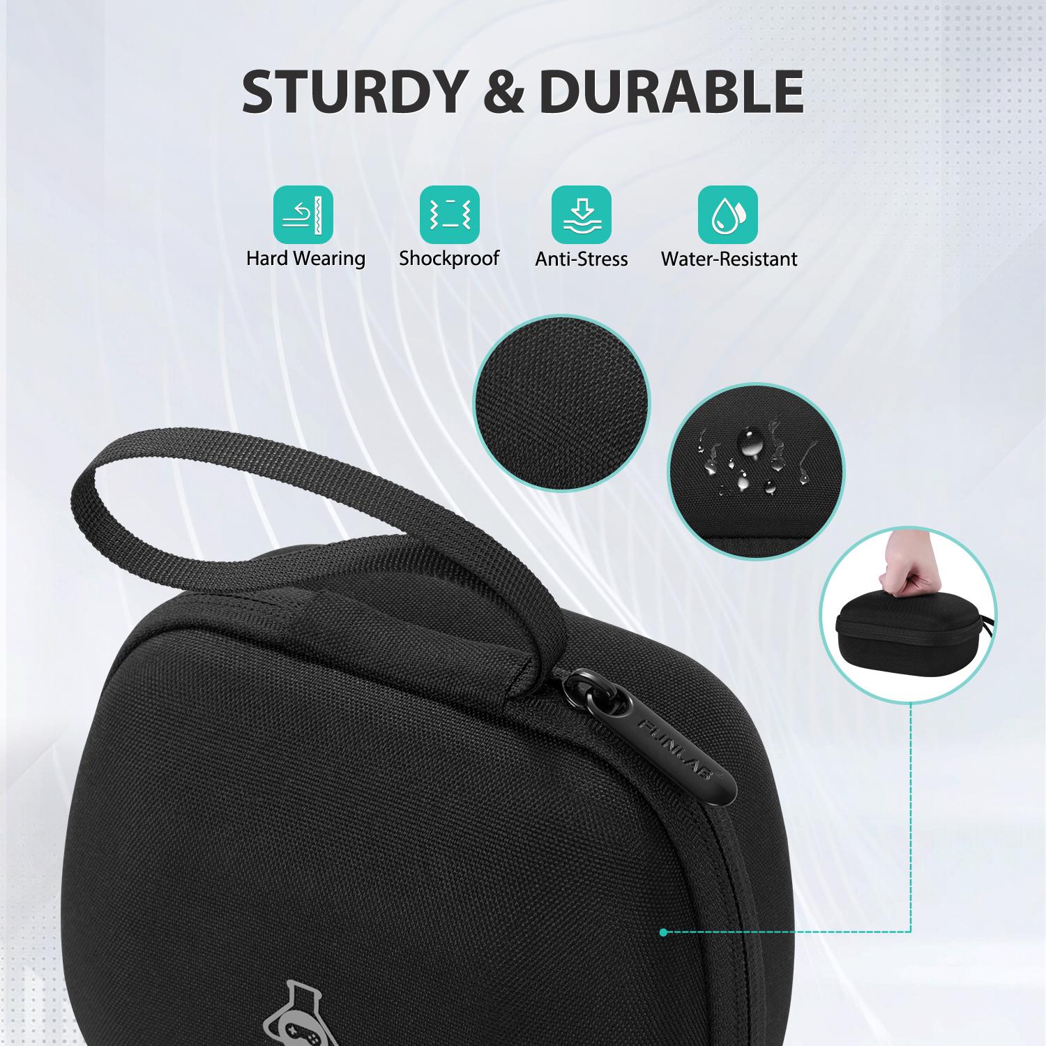 FUNLAB Switch Pro Controller Case Compatible with Nintendo Switch/PS5/Xbox Controller, Portable Travel Carrying Case, Hard Shell EVA Protective Controller Case - Black