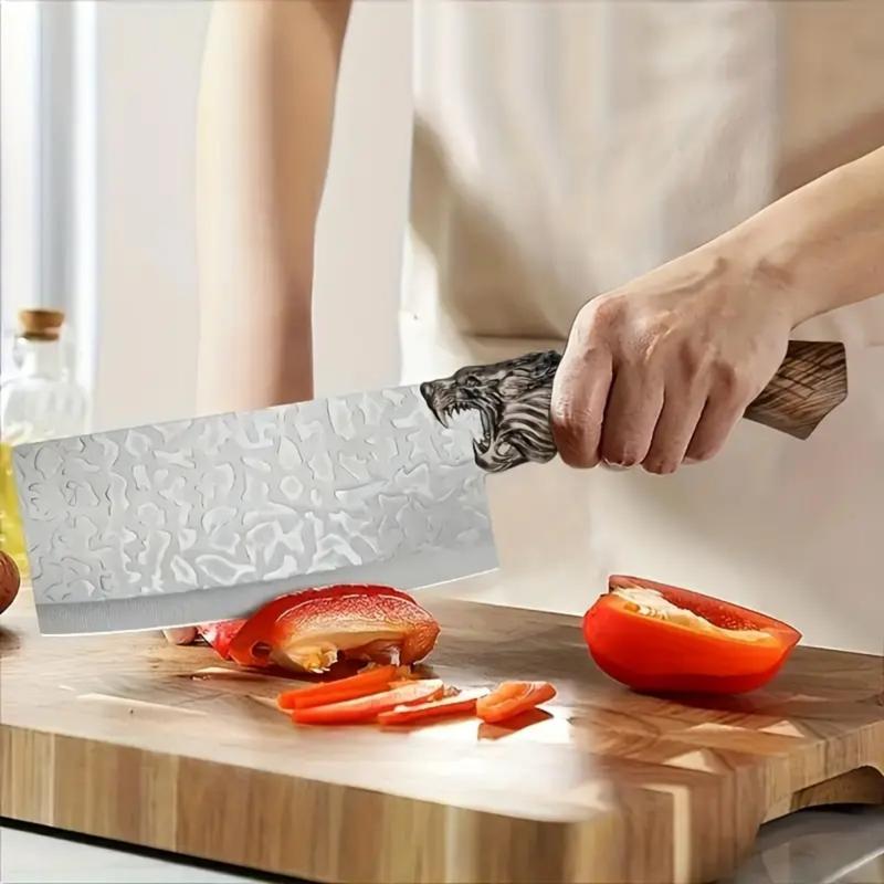7-piece kitchen knife set, ultra-sharp stainless steel chef's knife with block, non-stick rust-proof, ergonomically designed for home and use, universal knife block, ideal for home kitchens.