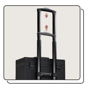 Joligrace Rolling Makeup Train Case Professional Cosmetic Trolley Nail Polish Organizer with 2 Large Drawers, Makeup Pouch for Artists Nail Technician Salon Cart Trunk Black