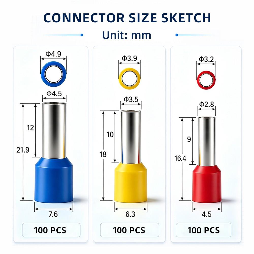 300Pcs Insulated Wire Ferrule Terminal Kit Crimp Connectors