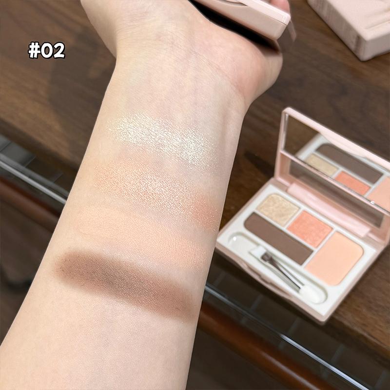 Aegyosal Four-Color Eyeshadow Palette, Mixable Pigments for All Skin Tones, Natural Contour & Brightening, Daily Makeup Essential