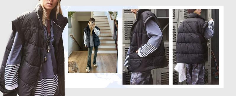 SCUSTY Women Winter Oversized Puffer Vest Insulated Padded Flysleeve Lightweight Stand Collar Puffy Jackets Coat with Pockets SCUSTY Women Winter Oversized Puffer Vest Insulated Padded Flysleeve Lightweight Stand Collar Puffy Jackets Coat with Pockets