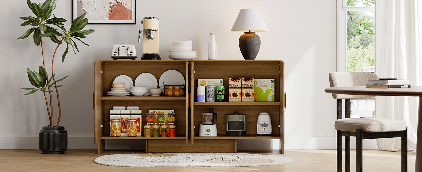 【SPOTLIGHT DAY】ONBRILL Gorgeous 31.5"/60" Sideboard Buffet Cabinet with Storage, Curved Design Modern INS Coffee Bar Cabinet with Doors, Farmhouse Storage Cabinet with Adjustable Shelves for Living Room Kitchen Hallway,Bedroom Furniture 【SPOTLIGHT DAY】ONBRILL Gorgeous 31.5"/60" Sideboard Buffet Cabinet with Storage, Curved Design Modern INS Coffee Bar Cabinet with Doors, Farmhouse Storage Cabinet with Adjustable Shelves for Living Room Kitchen Hallway,Bedroom Furniture