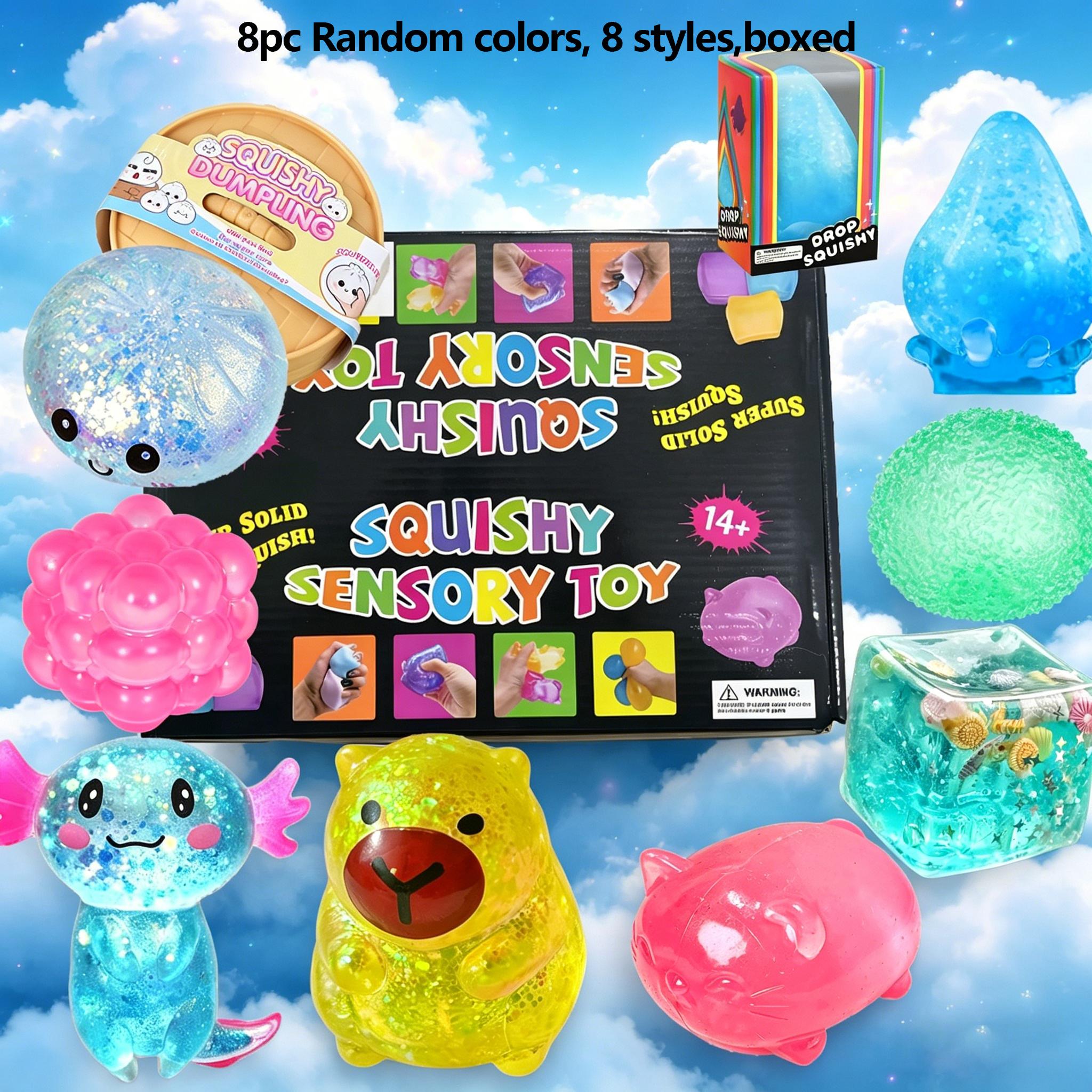 1/8pcs Novel stress relief toy set, relieves anxiety, slowly rebounds stress relief toys, Squishies, cute desktop accessories suitable for office workers, creative party gifts, holiday gifts, perfect gift choices, 8 different styles, boxed