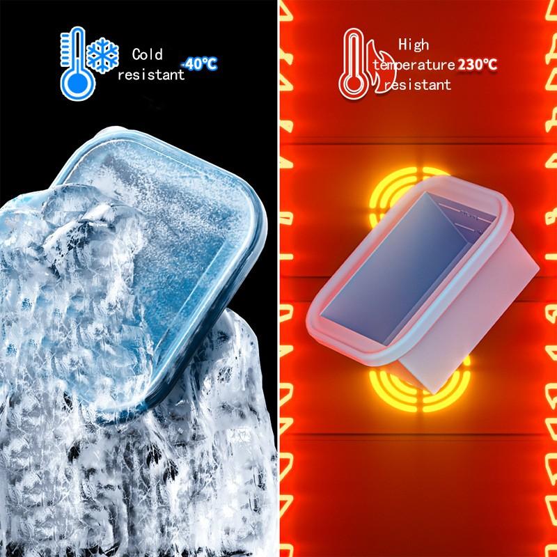 Lidded Silicone Freezer Tray, 17 oz (500 ml), BPA-Free Food Grade Material, Easy Release and Durable Design, 1/2 Pack, Reusable Food Storage Container, Easy Release Leak-Proof High-Temperature Soup and Dish Storage Box, Microwave and Dishwasher Safe