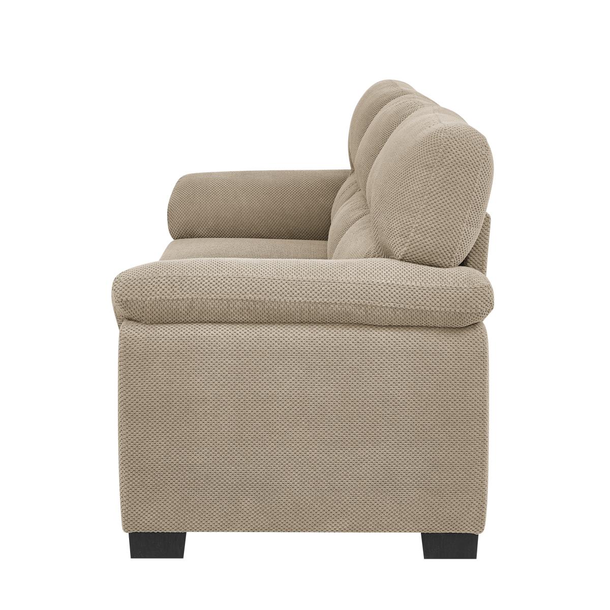 3-Seater Sofa, Camel Upholstered Couch, Modern Living Room Furniture, Textured Fabric Sofa, Minimalist Settee, Comfortable Armchair, Sturdy Frame Sofa 3-Seater Sofa, Camel Upholstered Couch, Modern Living Room Furniture, Textured Fabric Sofa, Minimalist Settee, Comfortable Armchair, Sturdy Frame Sofa