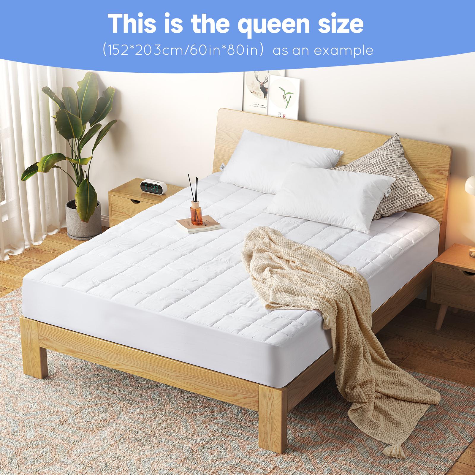 VIZIM Quilted Waterproof Mattress Protector, Fitted Mattress Pad Topper with 16 Inch Deep Pocket, Twin Full Queen King Size, Anti-Dust Mite & Breathable Bedding Cover, Machine Washable VIZIM Quilted Waterproof Mattress Protector, Fitted Mattress Pad Topper with 16 Inch Deep Pocket, Twin Full Queen King Size, Anti-Dust Mite & Breathable Bedding Cover, Machine Washable