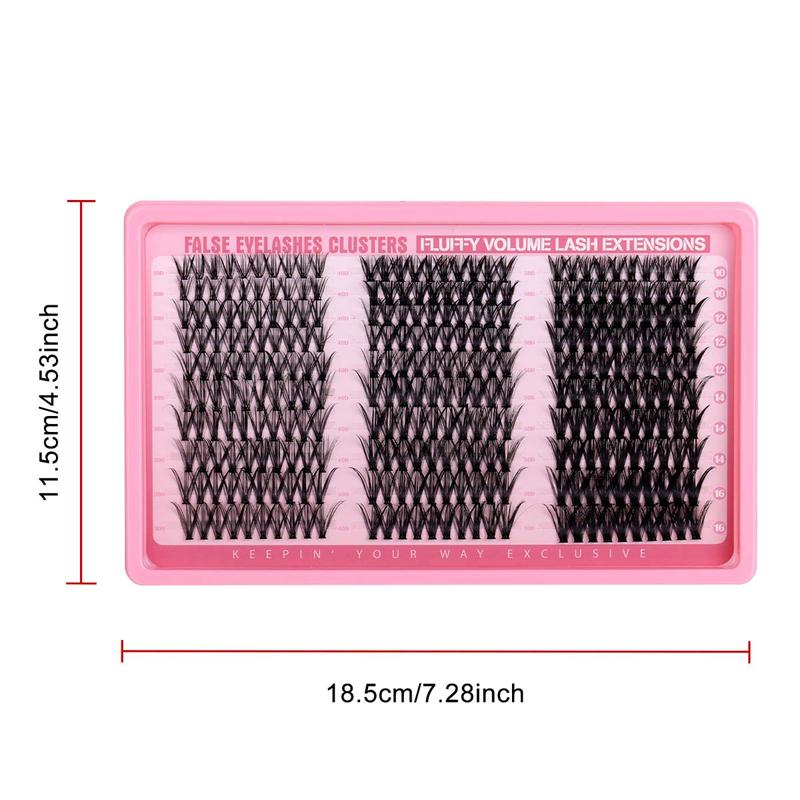 Complete DIY Eyelash Extension Kit – Individual Lashes Clusters with Bond, Seal & Tweezers, 10-16mm, D Curl, 30D/40D/50D Volume, Great for Beginners & Holiday Gift for Her