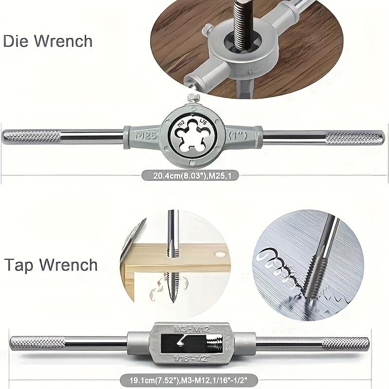 20-Piece Tap and Die Set with Tap Wrench, Metric Standard M3 to M12, Complete Thread Tool Kit for DIY Home Projects with Storage Case