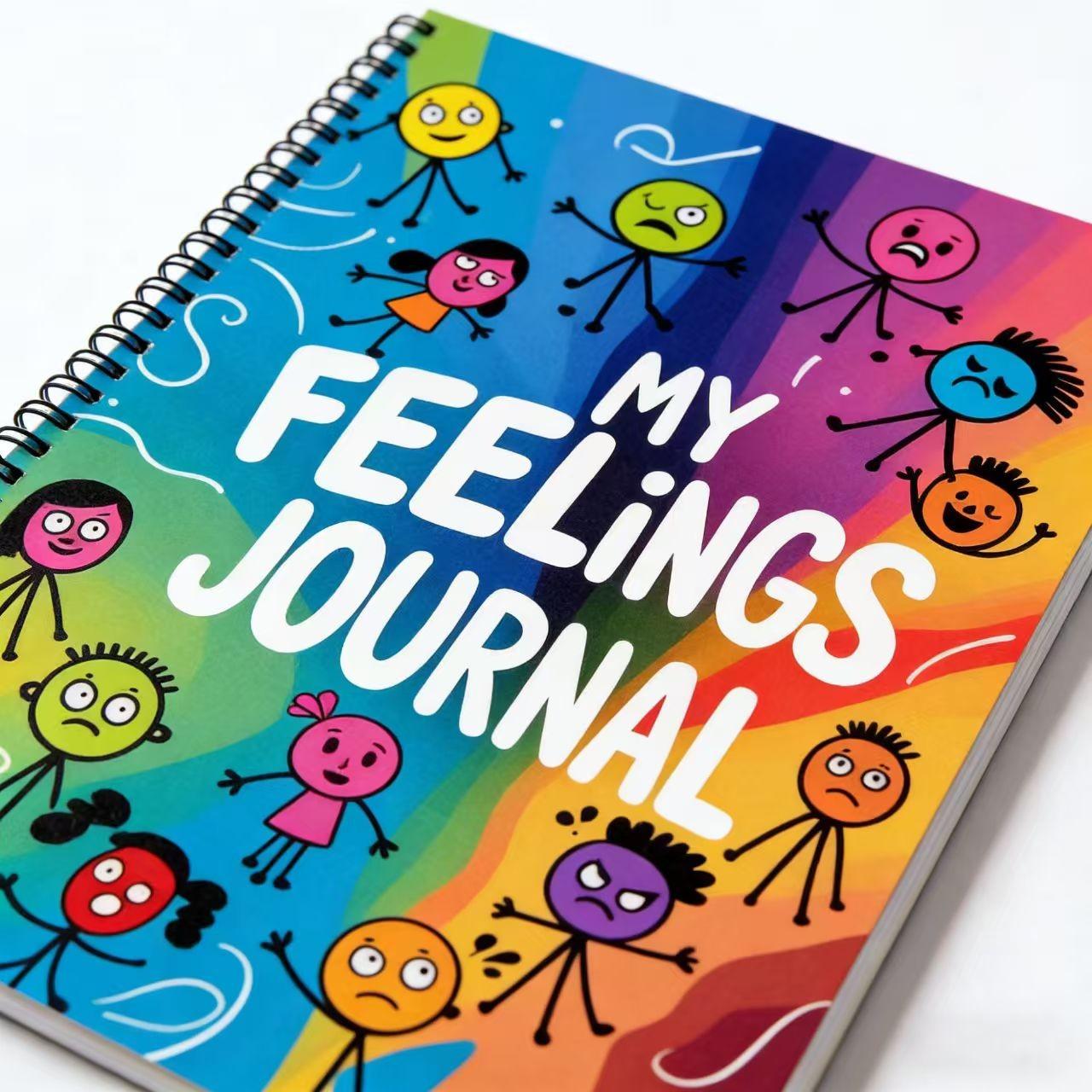 Colorful Coil Notebook for Kids & Adults, My Feelings Journal Theme, Fun Design for Emotion Recognition & Expression