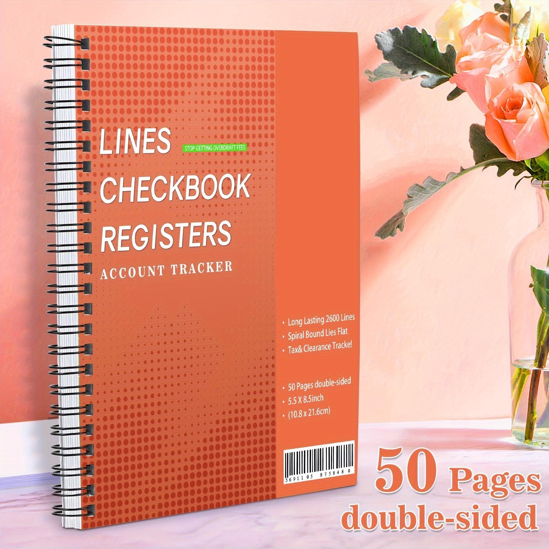 Lines Checkbook Register, 100 Pages, Thick Paper, 5.5x8.5 Inches, Accounting Journal for Small Businesses & Individuals, Track Accounts, Deposits, Expenses, Balances