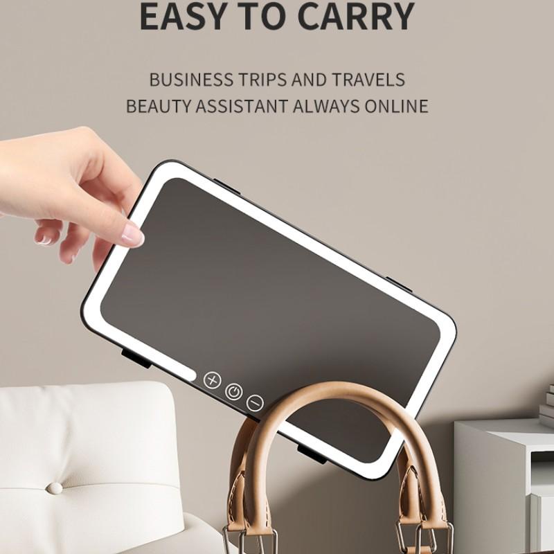 Car Sun Visor Makeup Mirror with 3 LED Lights, Rechargeable Touch-Control Dimmable, Travel Vanity Mirror, Great Gift for Friends