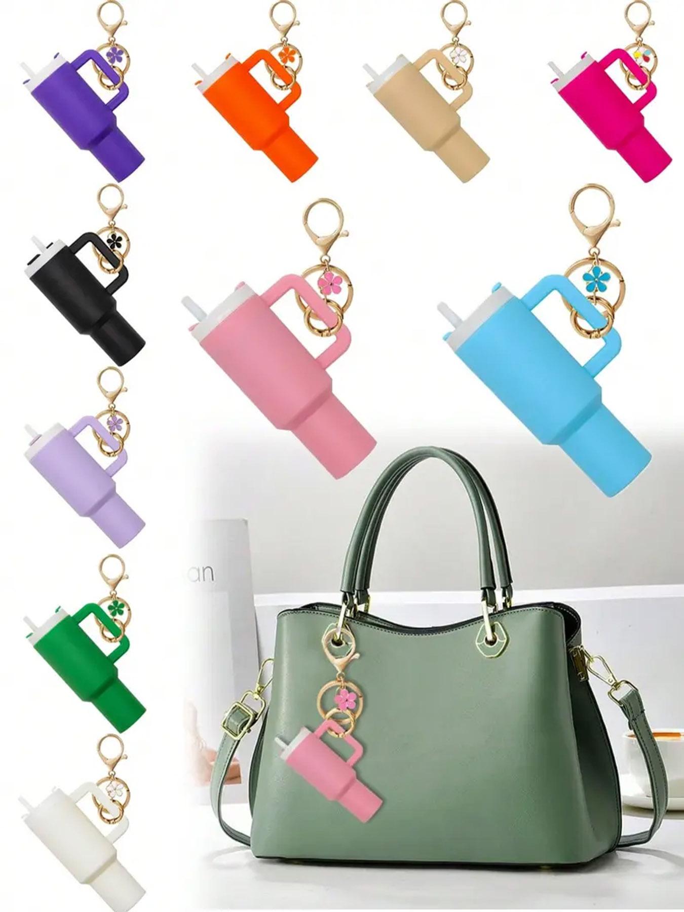 Mini Small Flower Cup Keychain Accessories, Keychain Charm, Wallet Charm, Bag Accessories, Lipstick Storage Box, Wallet Accessories, Mini Cup Keychain Keyring, Keychain Bag Pendant, Dopamine Color Matching To Meet Different Style Matching Needs