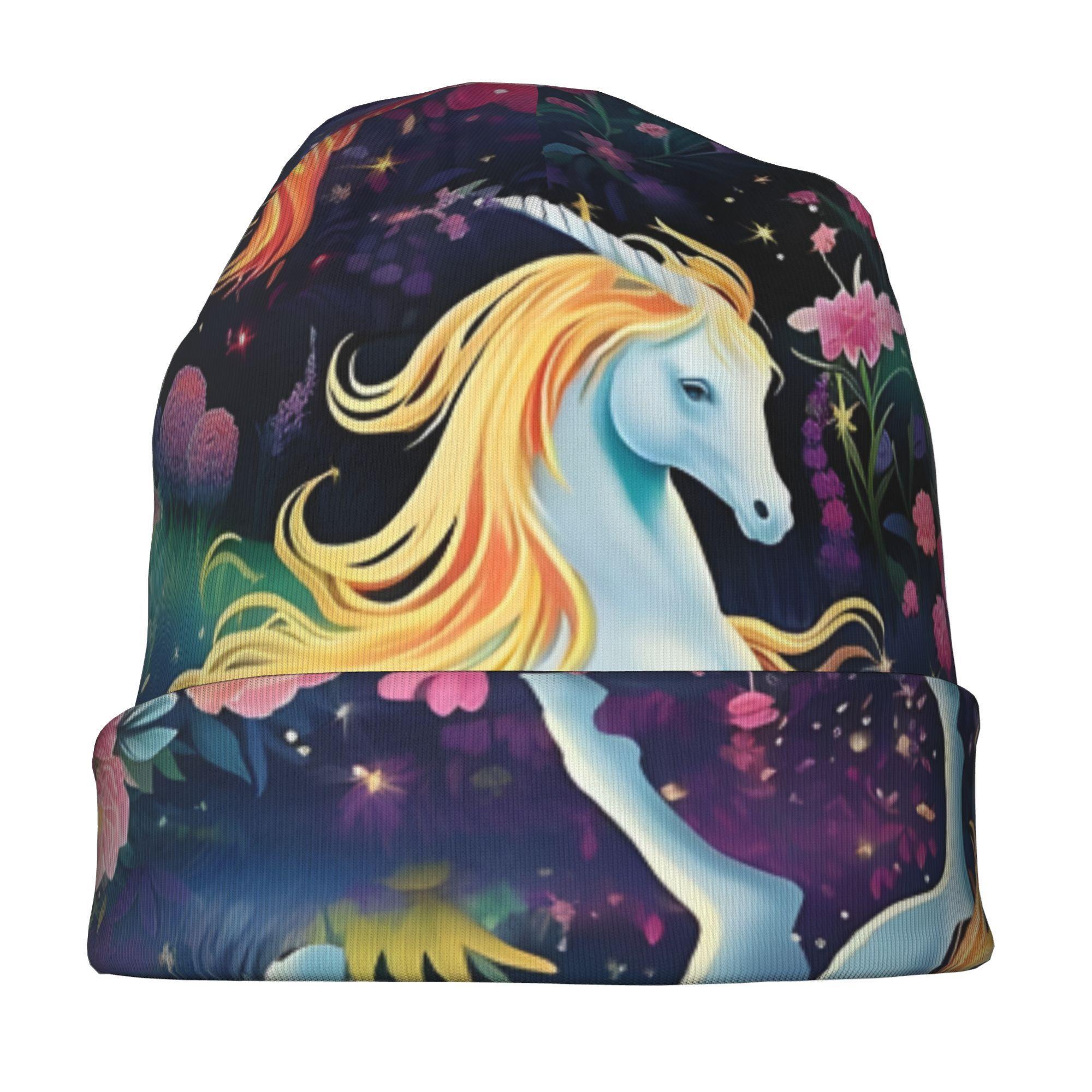 Adorable HorseThemed Beanie Caps Stylish And Soft Hats for Everyone