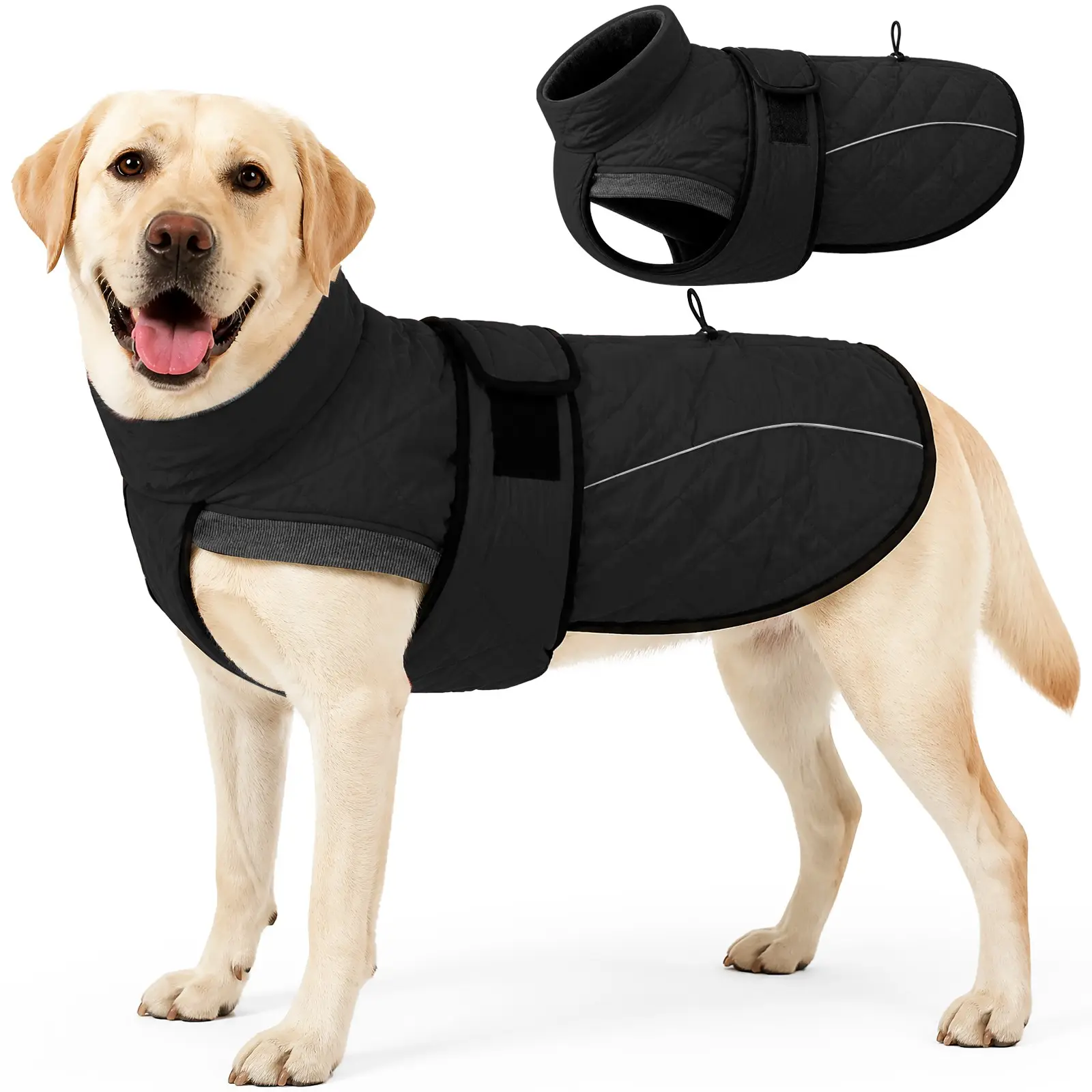 Dog Winter Fleece Warm Hoodie, Three-layer Thermal Lock, Anti Cold, Anti Snow, Waterproof Dog Cloak, Outdoor Snow Can Be Pulled With Dog Jacket