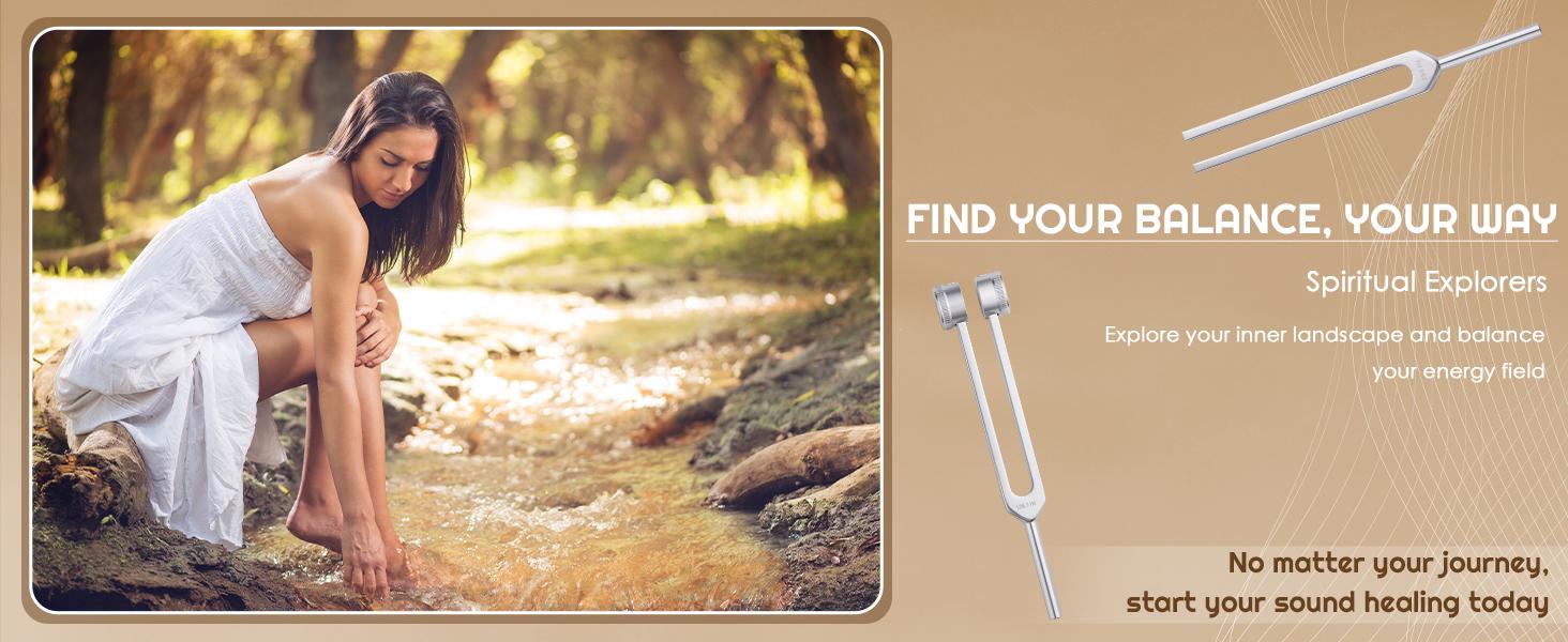 Tuning Forks for Healing Set-128Hz, 136.1Hz, 256Hz, 384Hz Weighted & Unweighted with Activator & Pouch-Complete Sound Therapy Kit for Chakra Balancing, Yoga, Meditation, Stress Relief & Energy Healing 01
