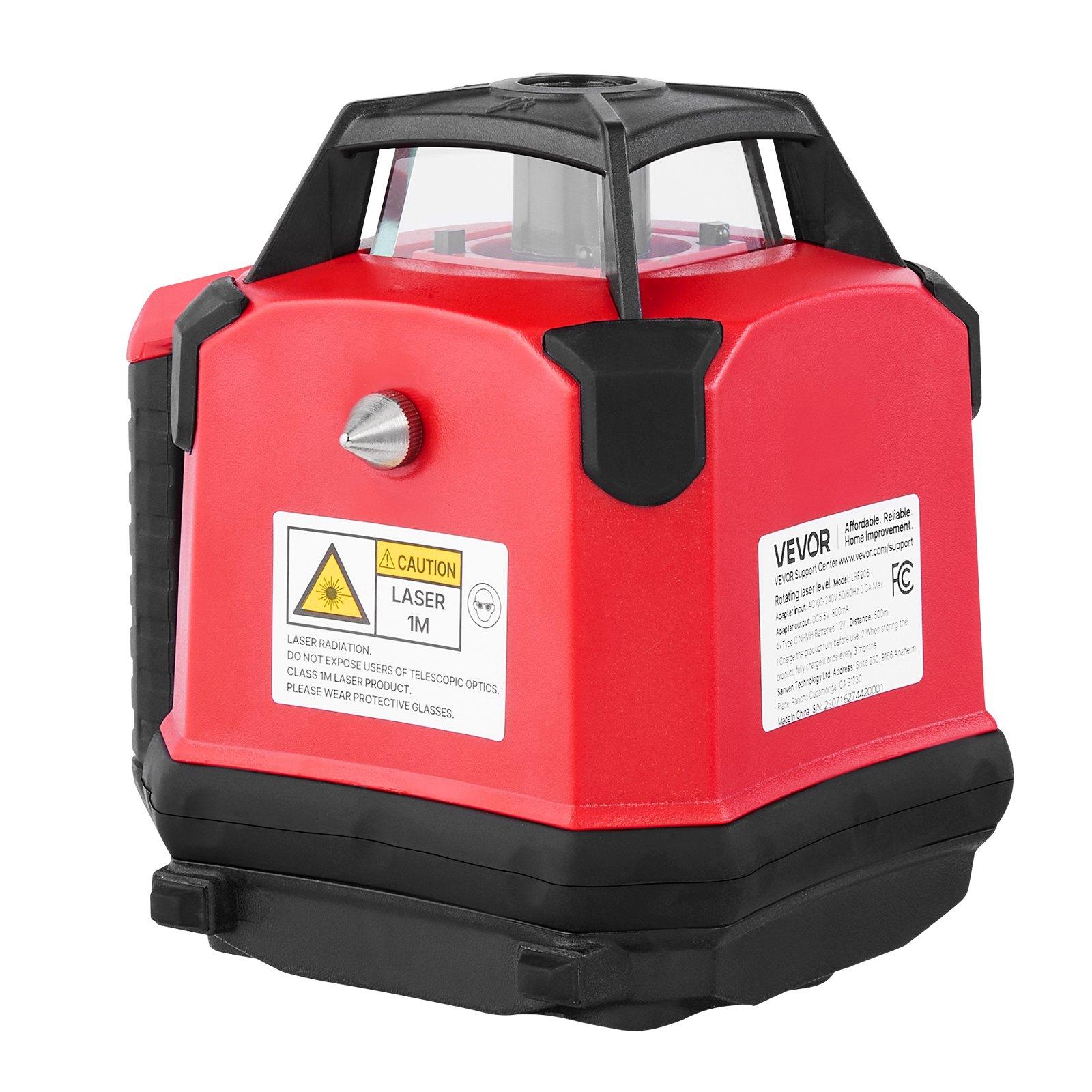 VEVOR Self-Leveling Rotary Laser Level Complete Kit, 1650ft 360-Degree Red Horizontal Laser Transit, Includes Heavy-Duty Tripod, Receiver, Remote Control, Toolcase, IP54 Waterproof, 0.06 in/100 ft for Construction, Includes Tripod