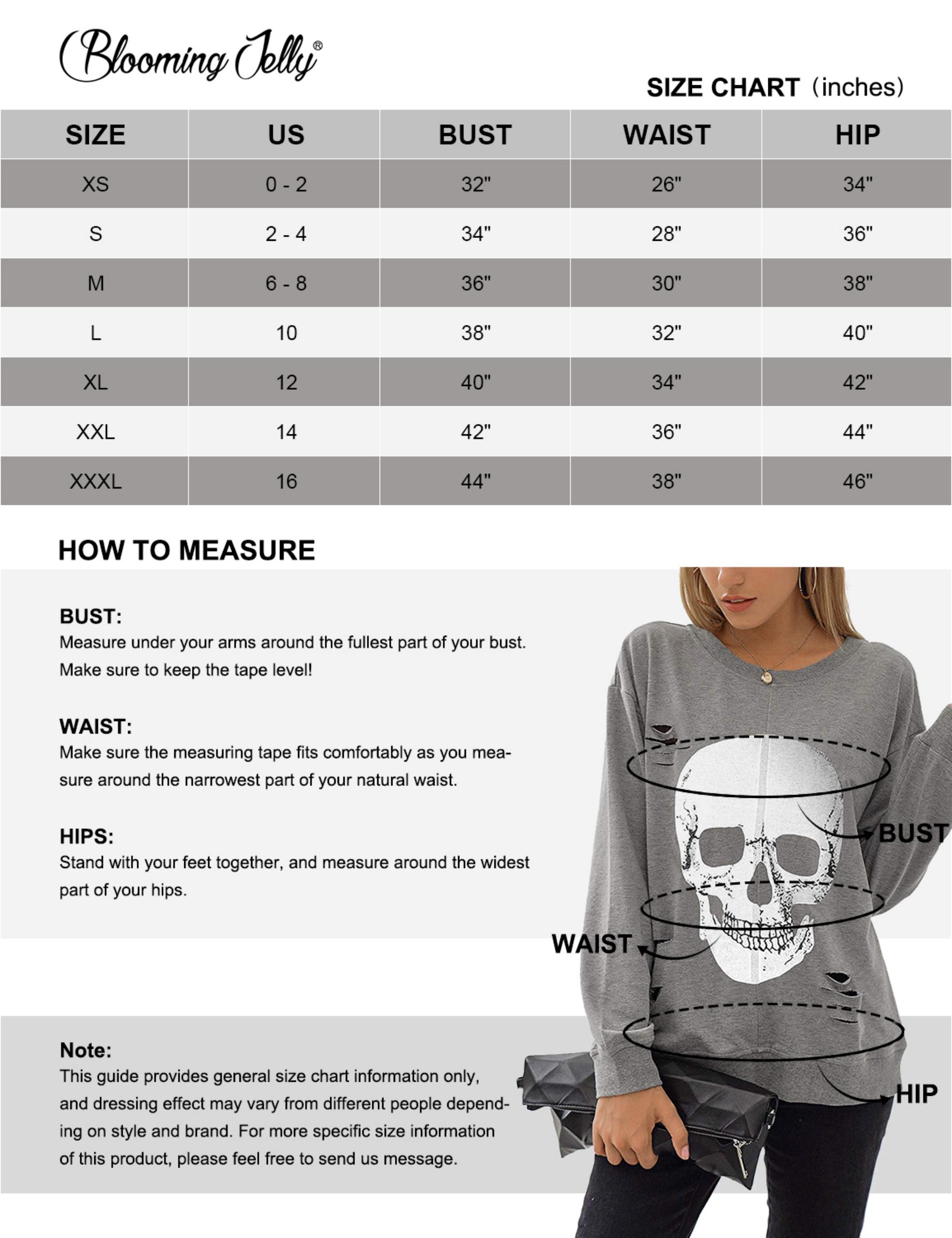 Blooming Jelly Halloween Sweatshirts Skull Graphic T Shirts Women's Long Sleeve Pullover Tops Gothic Fall Clothes