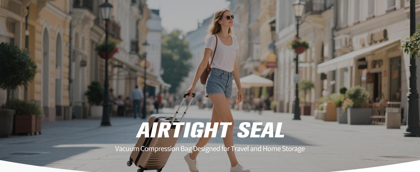 Cordless Travel Vacuum Storage Compression Bag Set ，bolsas para comprimir-27-Pack in 3 Sizes 140L/Min USB Rechargeable Handheld Pump for Clothes & Packing Perfect for Carry-On Suitcases