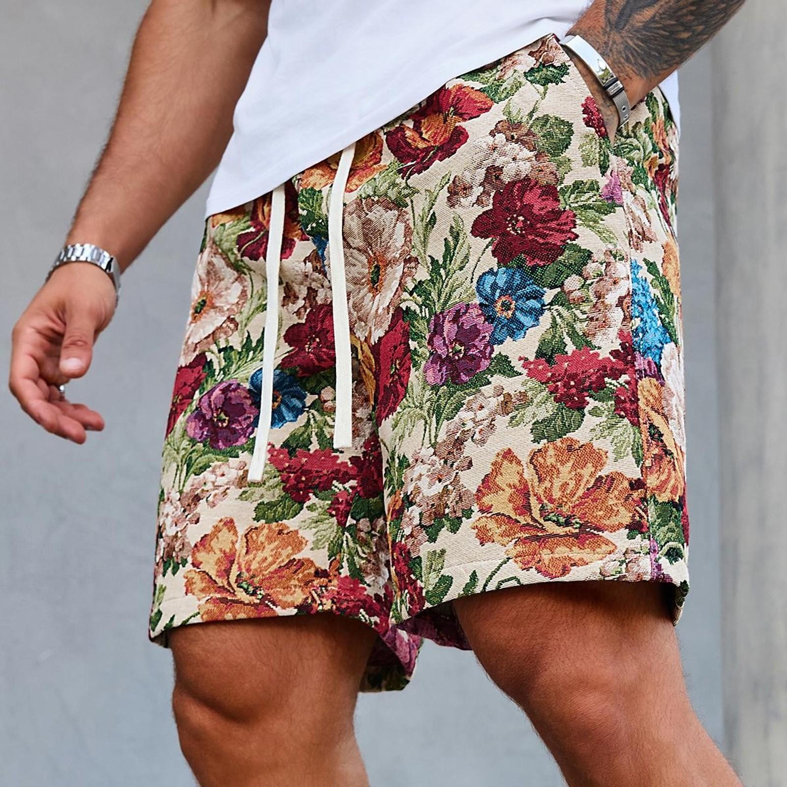2026 new men's casual overalls shorts men's American casual pants European and American fashion loose men's fancy pants.