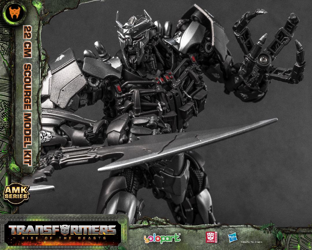 Transformers Toys: Scourge Action Figure - Rise of the Beasts - 8.66 Inch Pre-assembled Model Kit from the YOLOPARK AMK Series
