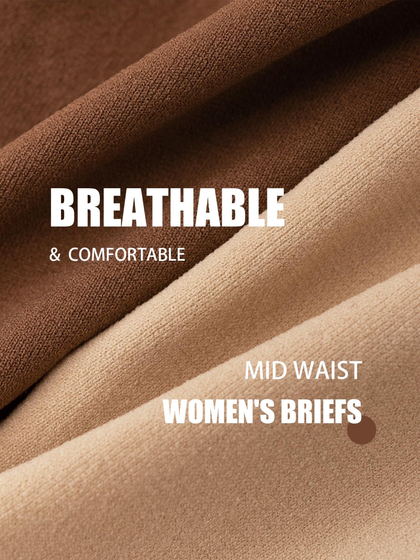 Women's Seamless Panties, Mid-Waist Design, Maillard Color, Lifting Butt Effect, High-Elasticity Fabric, Comfortable & Breathable