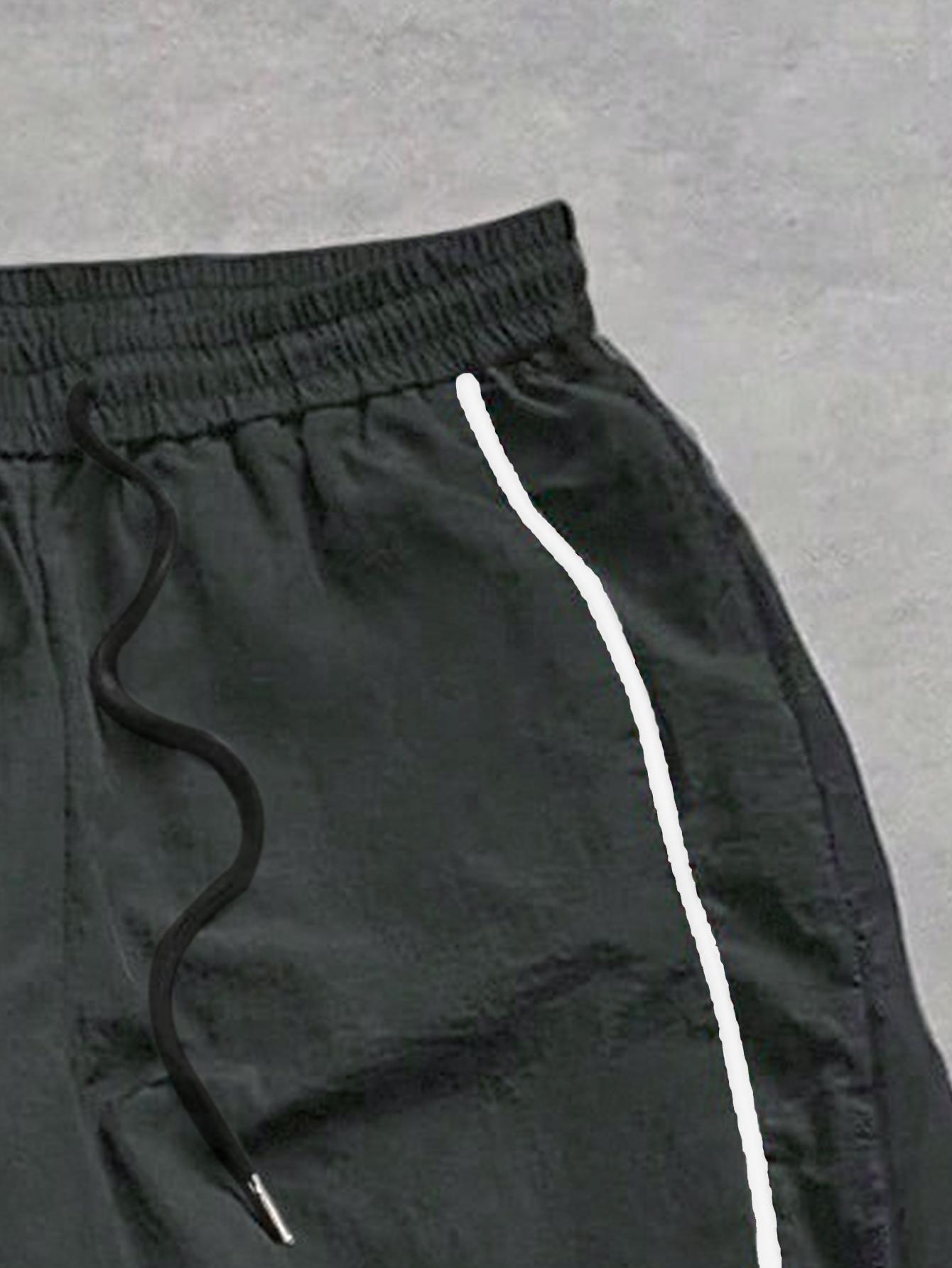 Men's lightweight, breathable, reflective printed wide-leg pants with adjustable leg openings and drawstrings, elastic waist, casual pants suitable for outdoor sports, fitness, campus commuting, street fashion, and versatile long pants