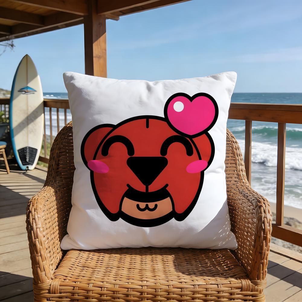 hot game Brawl Stars emoji meme Pillow Case 2026 new style printing Pillowcase Anti-dustmite Invisible zipper silky short plush Sofa cushion cover polyester microfiber queen king bed home