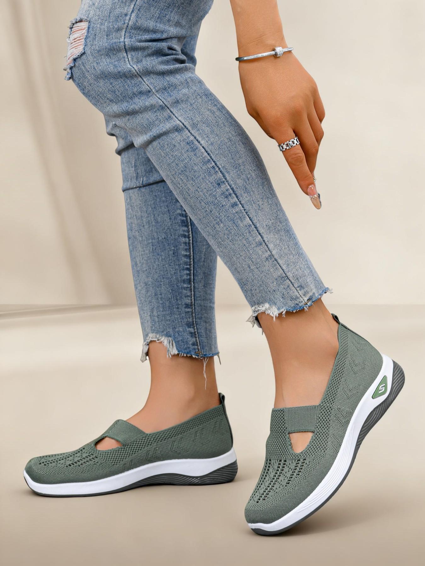 Women's Casual Sports Shoes, Comfortable Fashion Sneakers, Lightweight Soft Sole Mesh Shoes, Daily Outdoor Walking Shoes