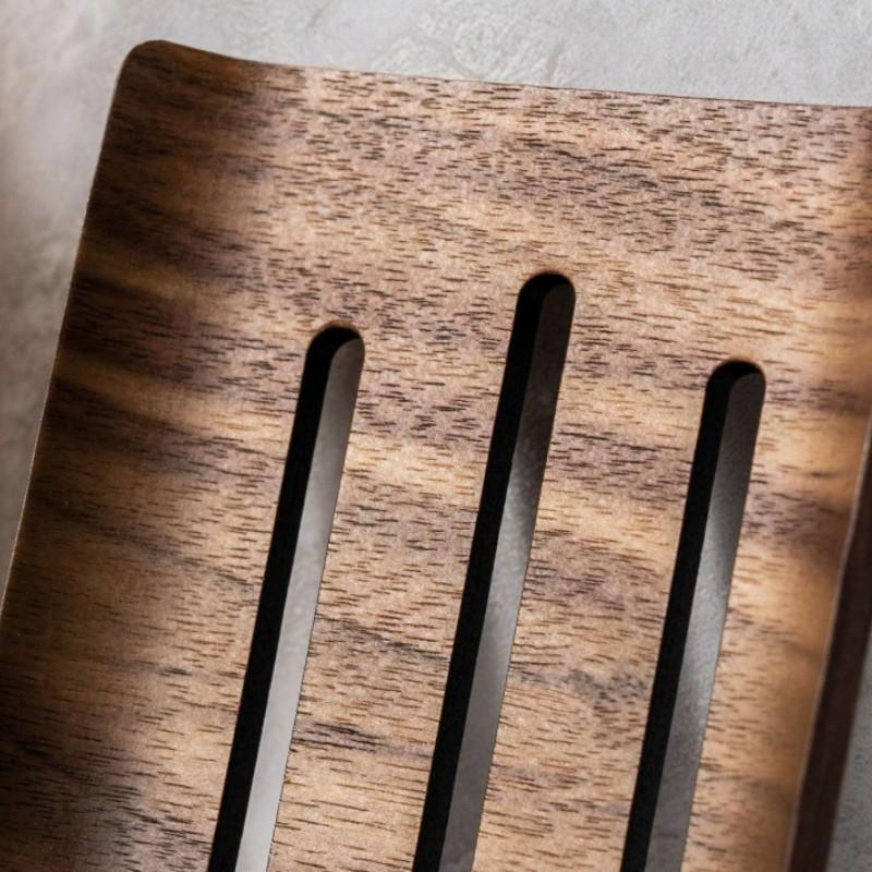 North European Style Simple Bathroom Soap Dish, Single Layer Walnut Soap Tray, Desktop Soap Holder, Water-Draining Soap Box