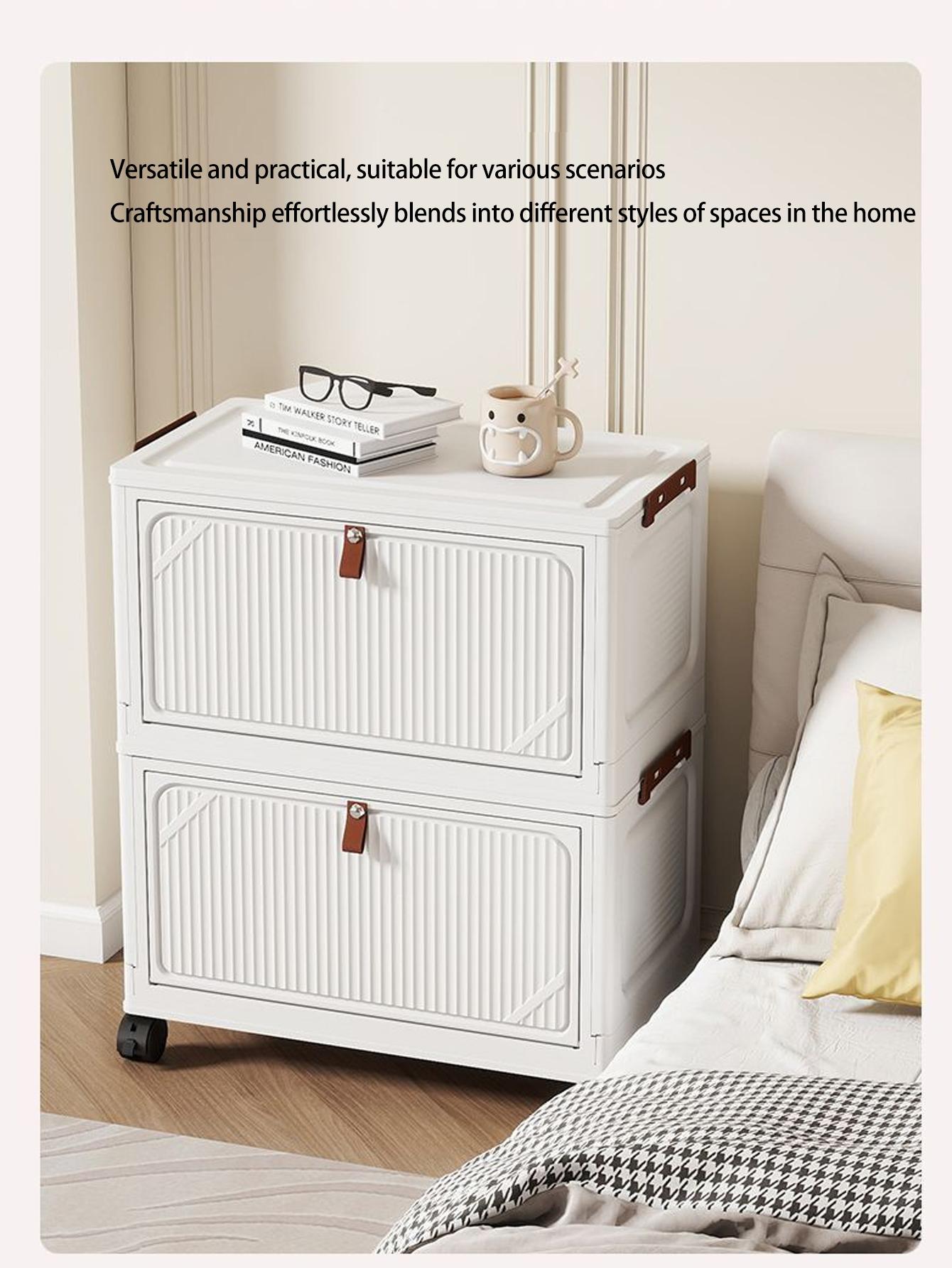 Foldable Plastic Storage Cabinet, Multi-Layer Table Under Desk Organizer, Home Living Room Toy Snack Rack, No Installation Required